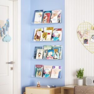 upsimples 4 Pack Acrylic Shelves for Wall Storage