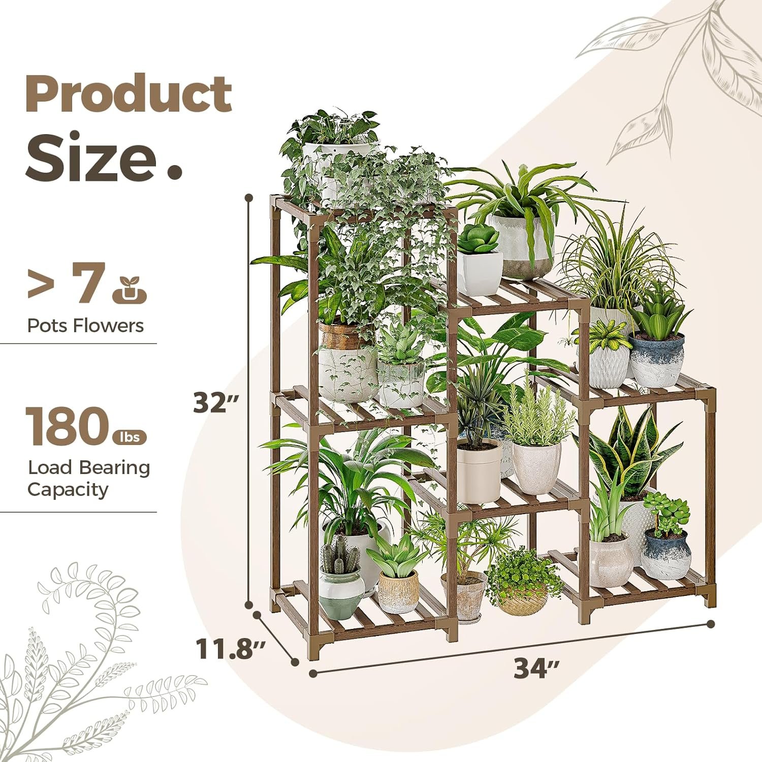 Bamworld Plant Stand Indoor Plant Shelf - Image 3