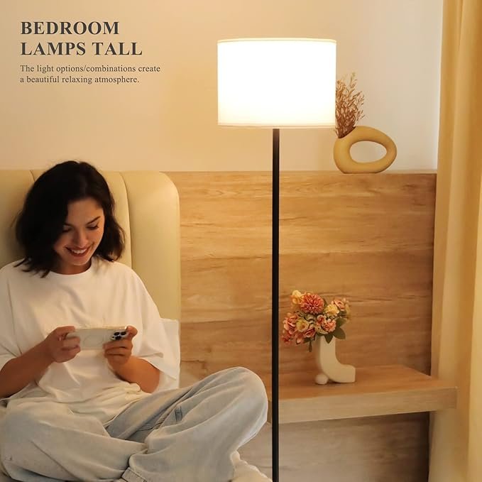 Modern Floor Lamp Simple Design with White Shade - Image 5