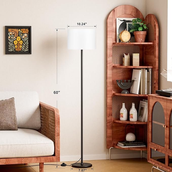 Modern Floor Lamp Simple Design with White Shade - Image 2